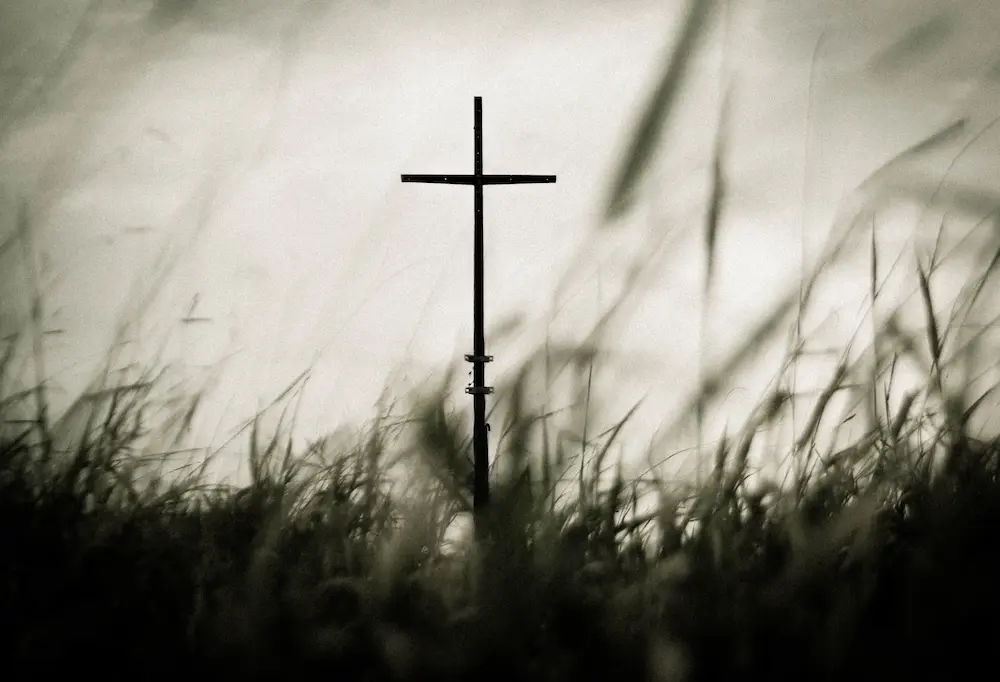 An empty cross where Jesus was crucified.